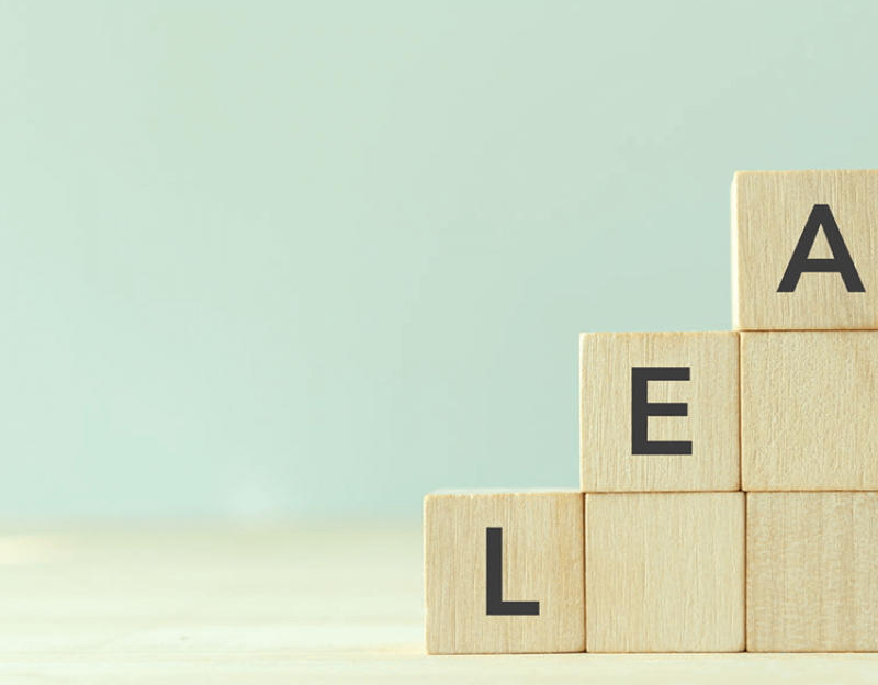 Blocks that spell out "Lean"